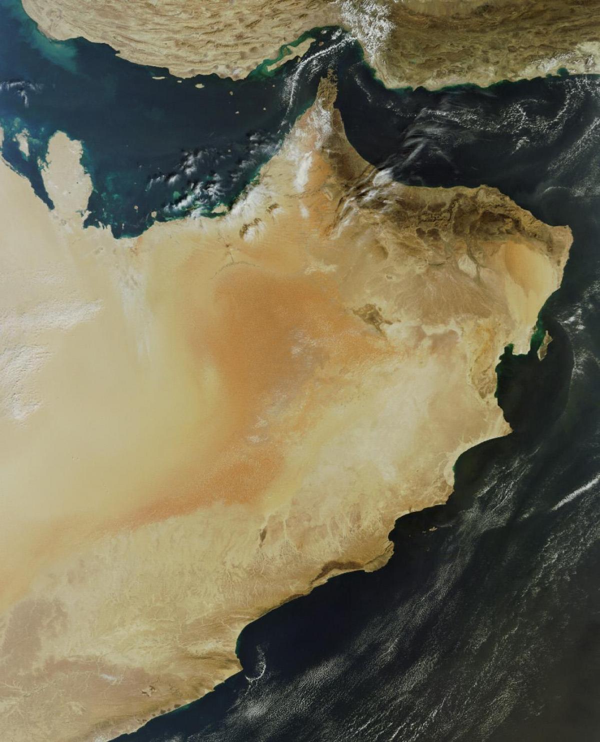 bản đồ của Oman vệ tinh
