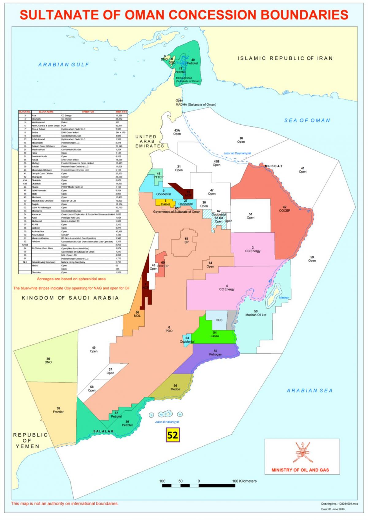 bản đồ của Oman nhượng