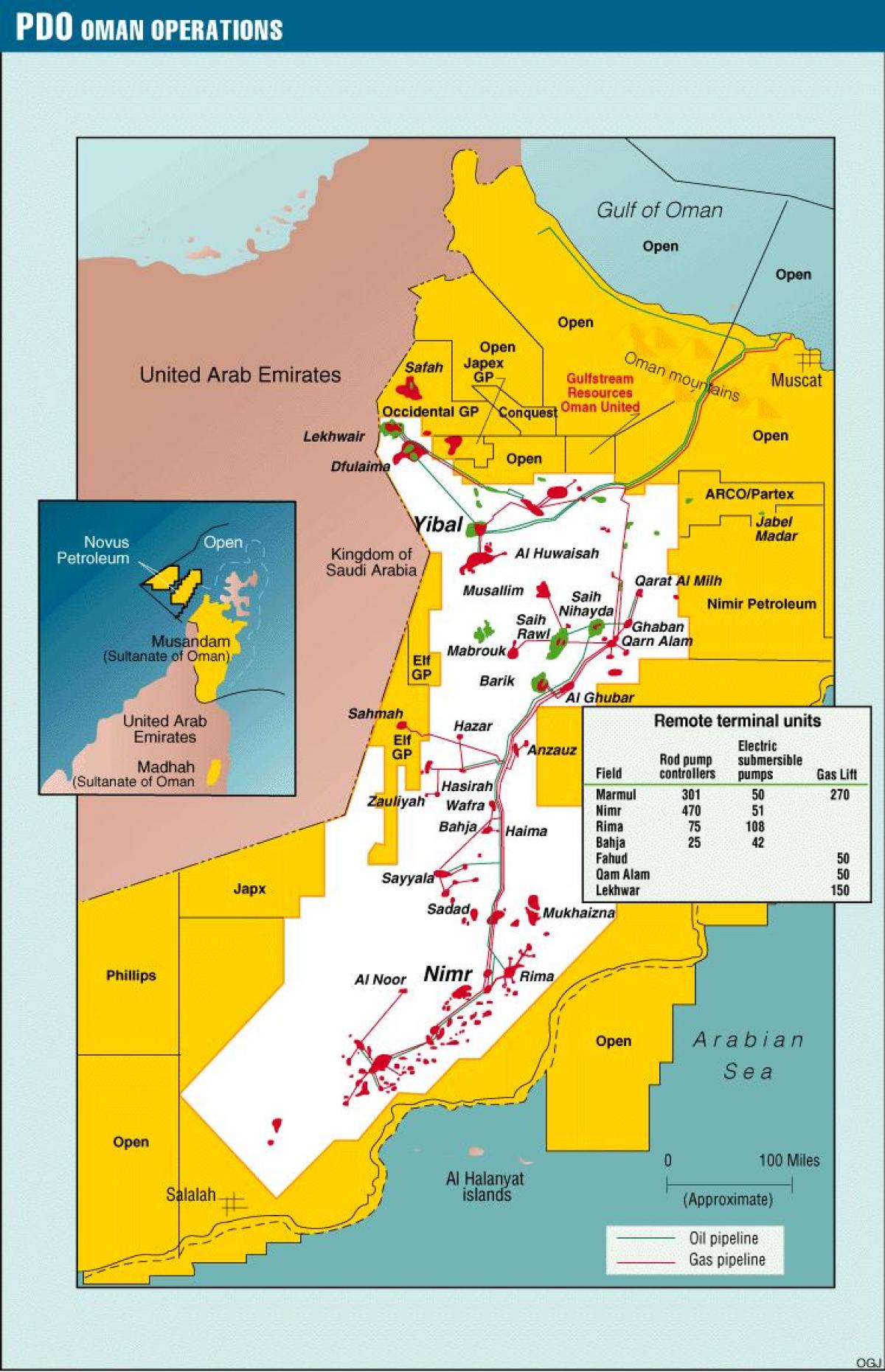 bản đồ của yibal Oman