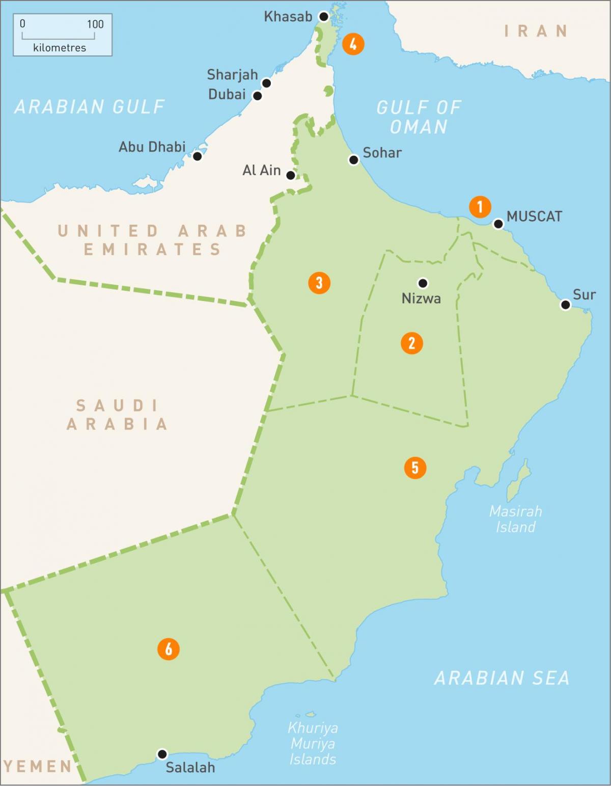 Oman bản đồ