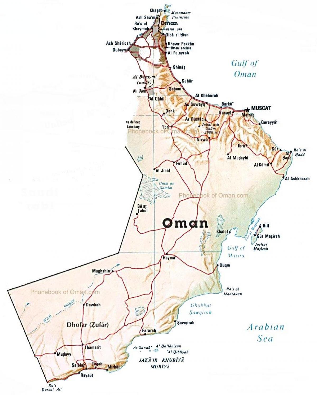 Oman nước bản đồ