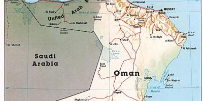 Oman bản đồ với thành phố